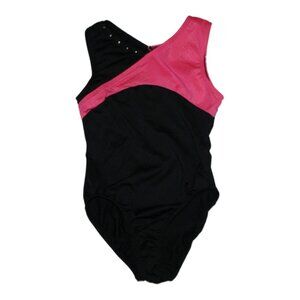 Girl Freestyle by Danskin Sleeveless Black Pink Gymnatics Leotard Size 6/6X S